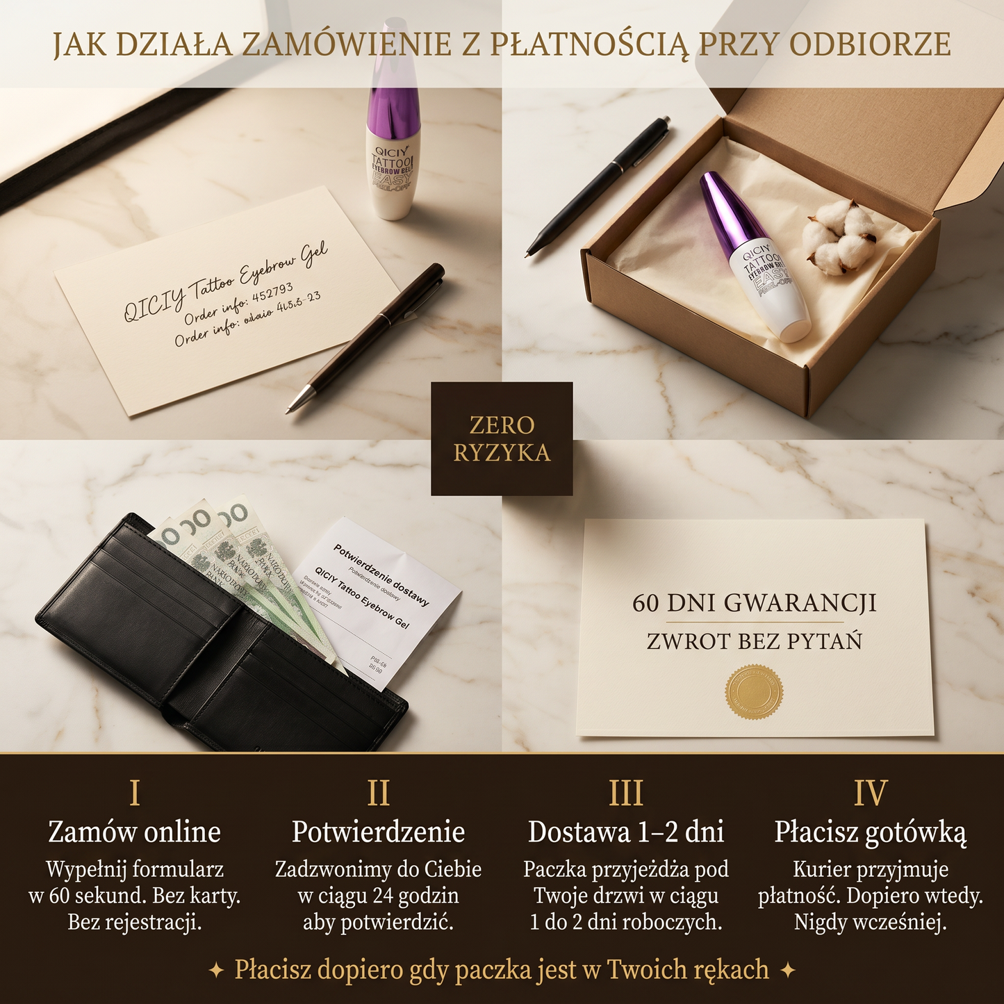 Idealne brwi przez 3 dni✨ — 69,99 zł, 2 gratis🎁, dostawa dziś 🔥