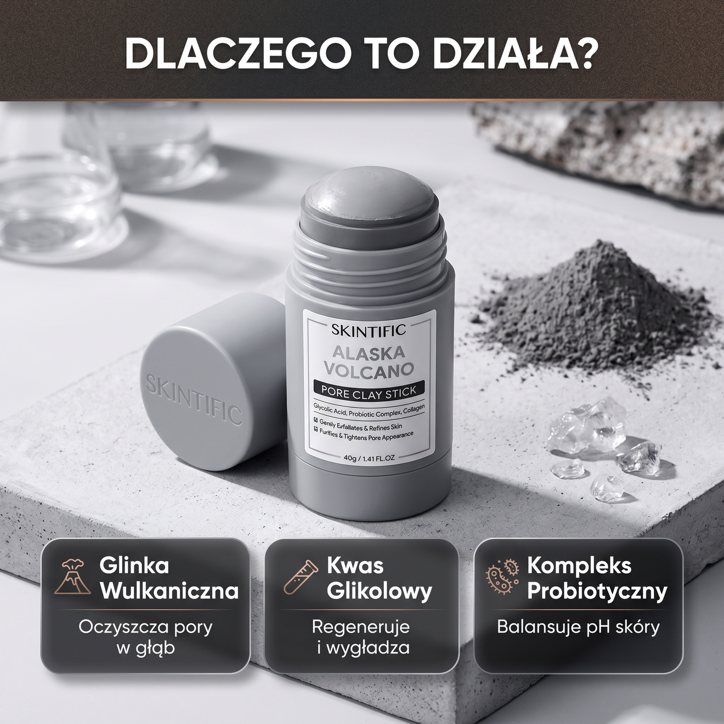 🌋 Alaska Volcano Clay Stick • 69,99 zł • Darmowa dostawa dziś🔥